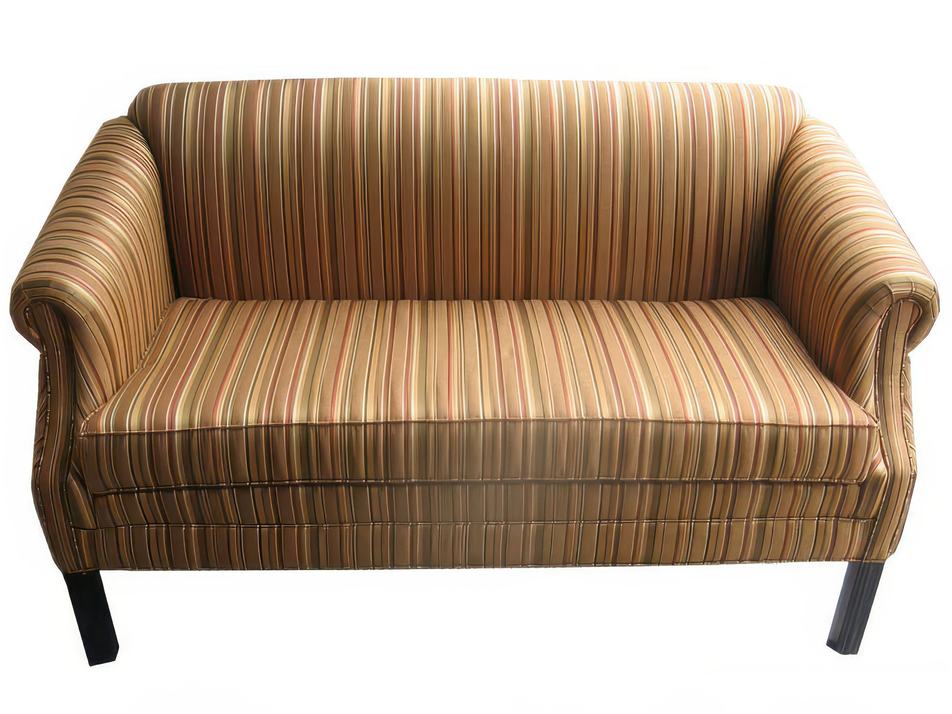Classic Rolled-Arm Striped Loveseat