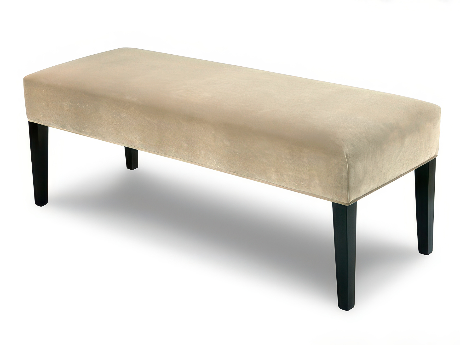 Upholstered Bench with Tapered Wood Legs