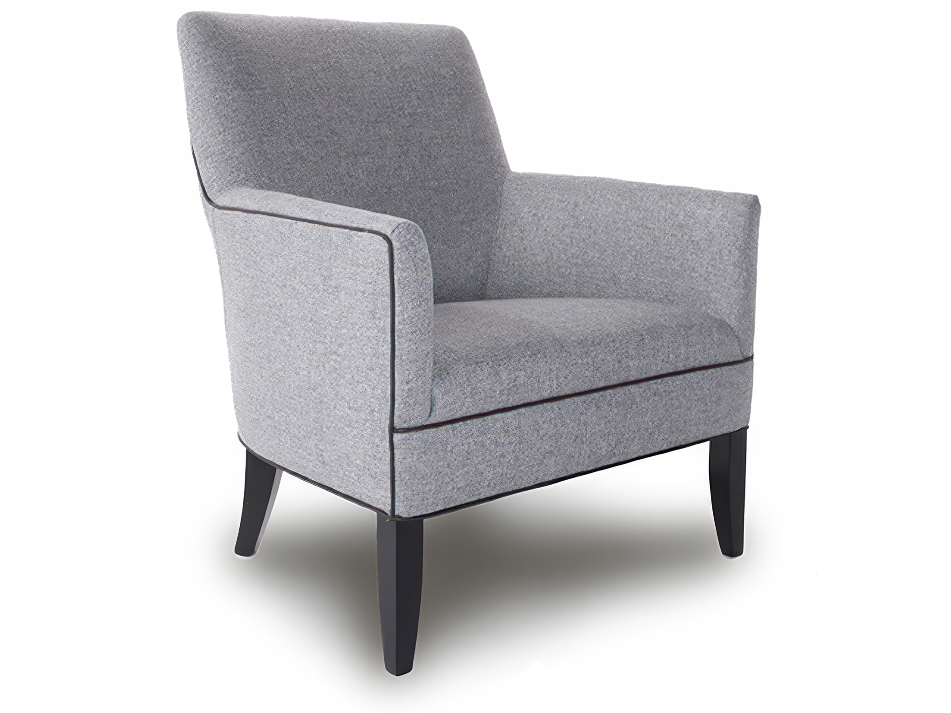 Contemporary Club Lounge Chair with Piping Detail