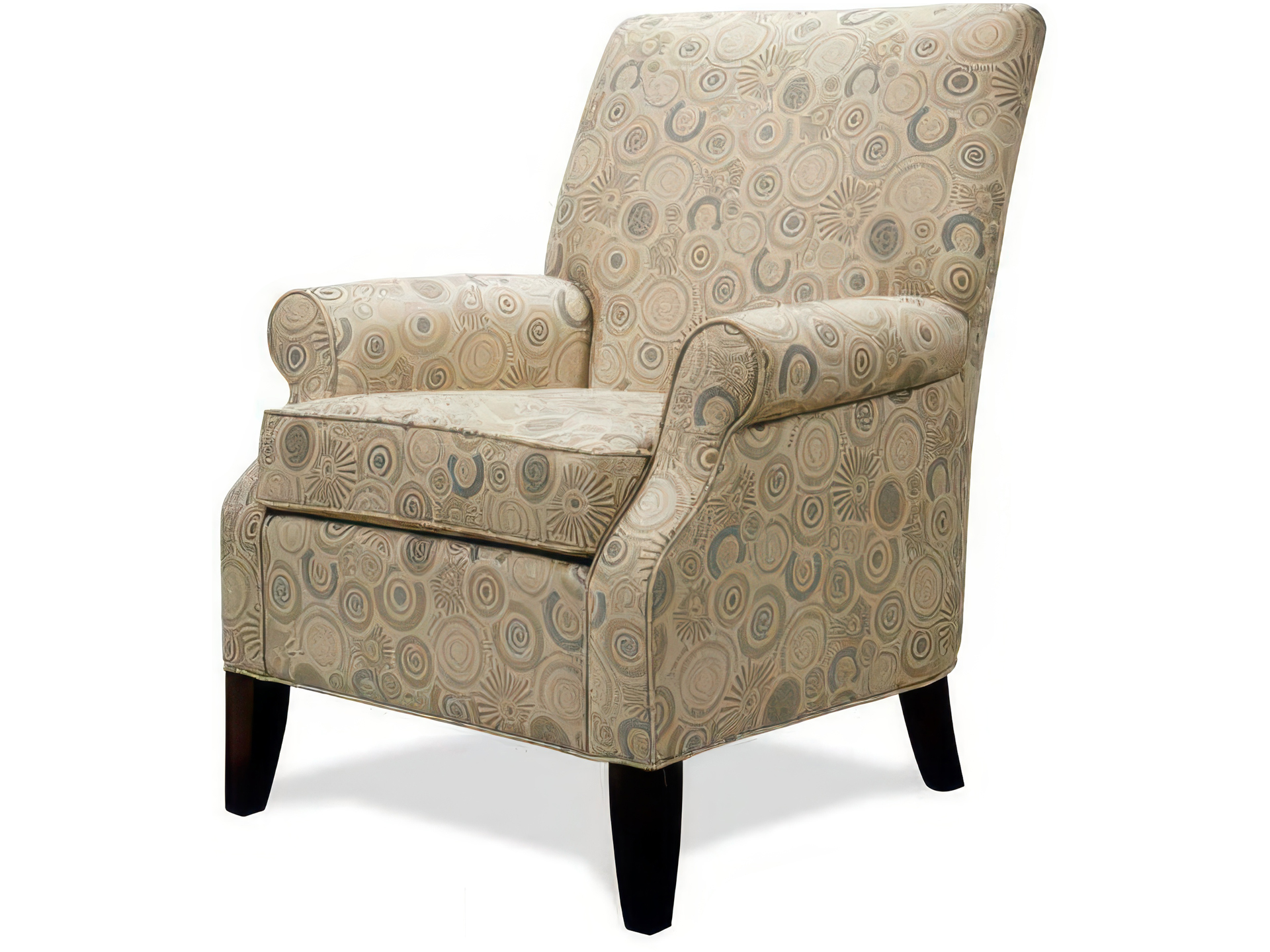 Roll-Arm High-Back Lounge Chair