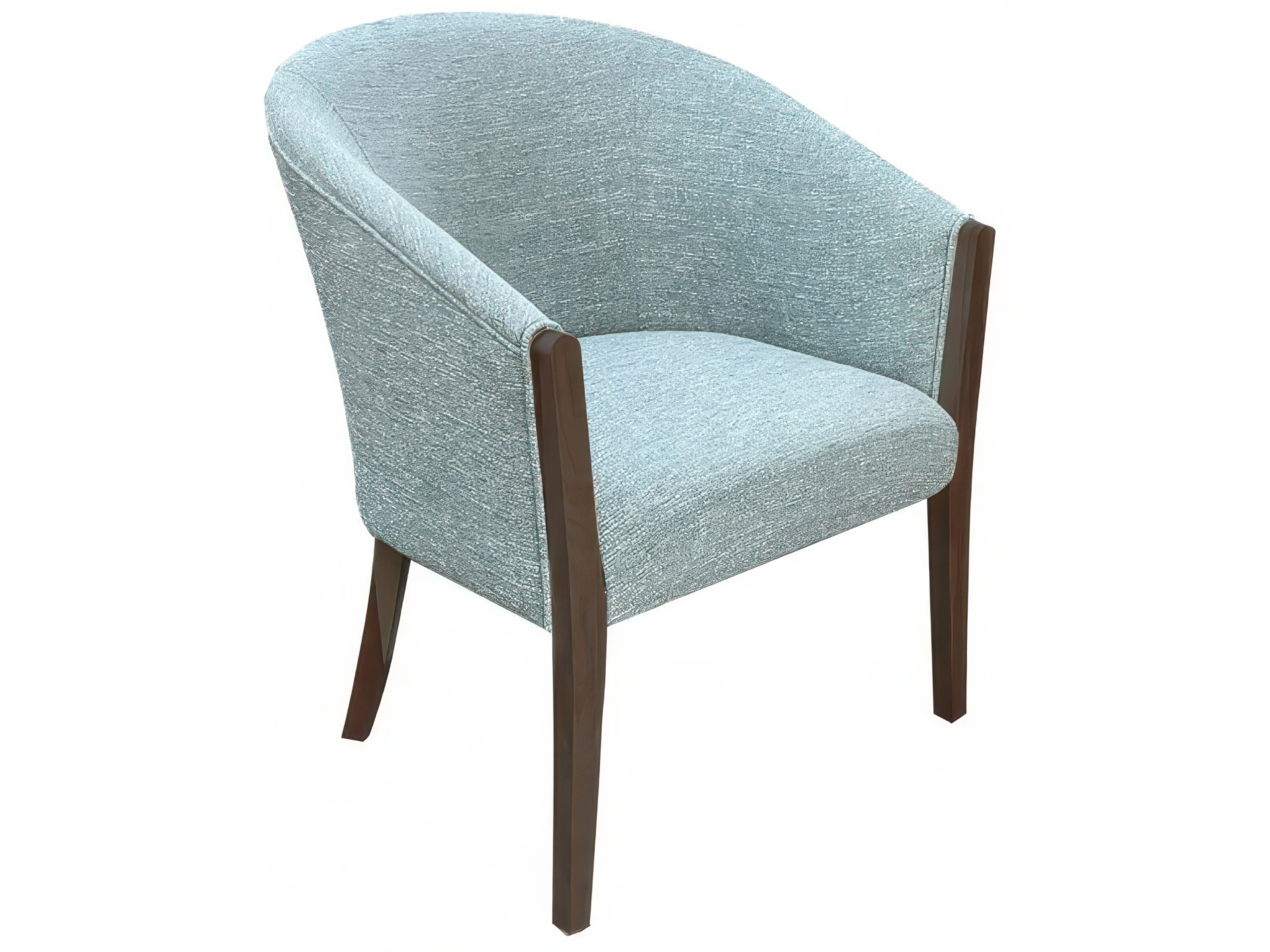 Barrel Tub Accent Chair with Wood Legs