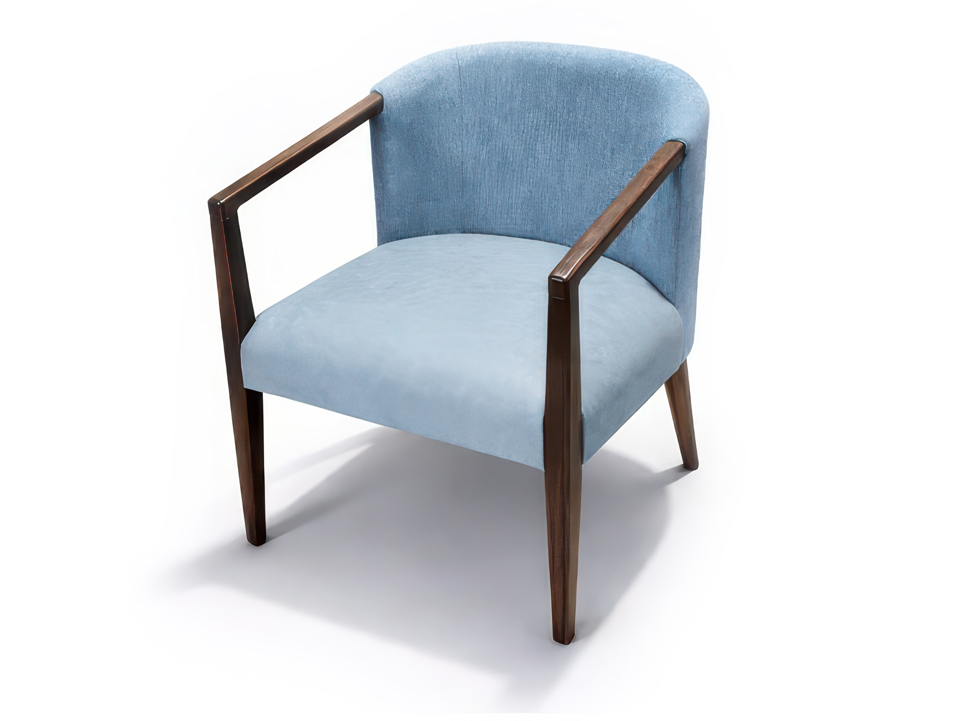 Barrel Back Arm Chair with Wood Frame