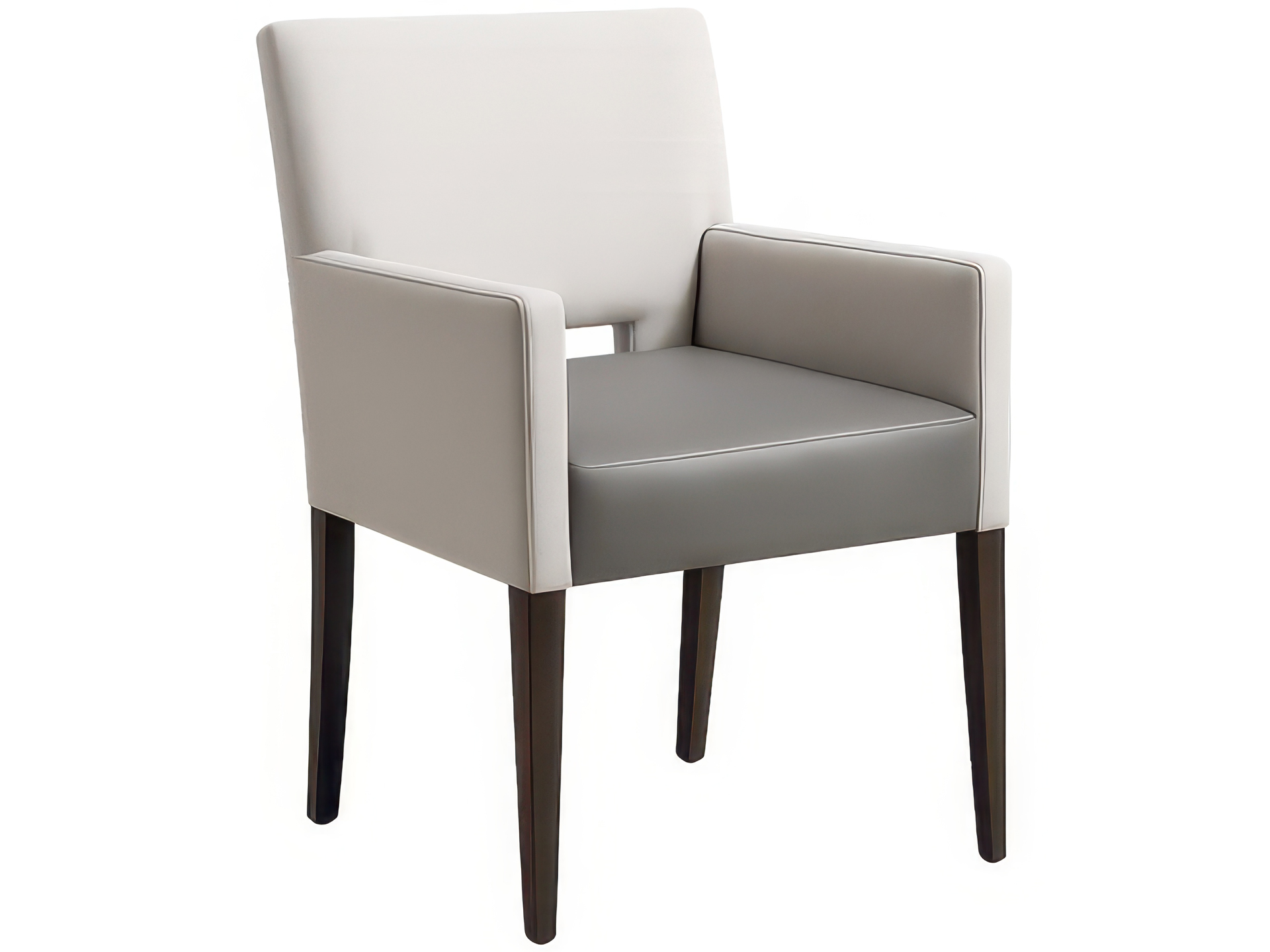 Duo-Tone Upholstered Arm Chair with Wood Legs