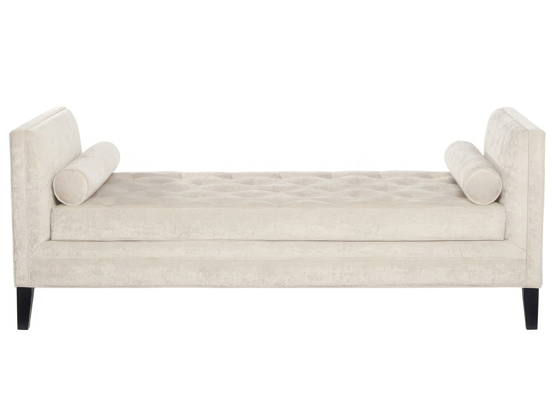 Tufted Daybed Bench with Bolster Pillows