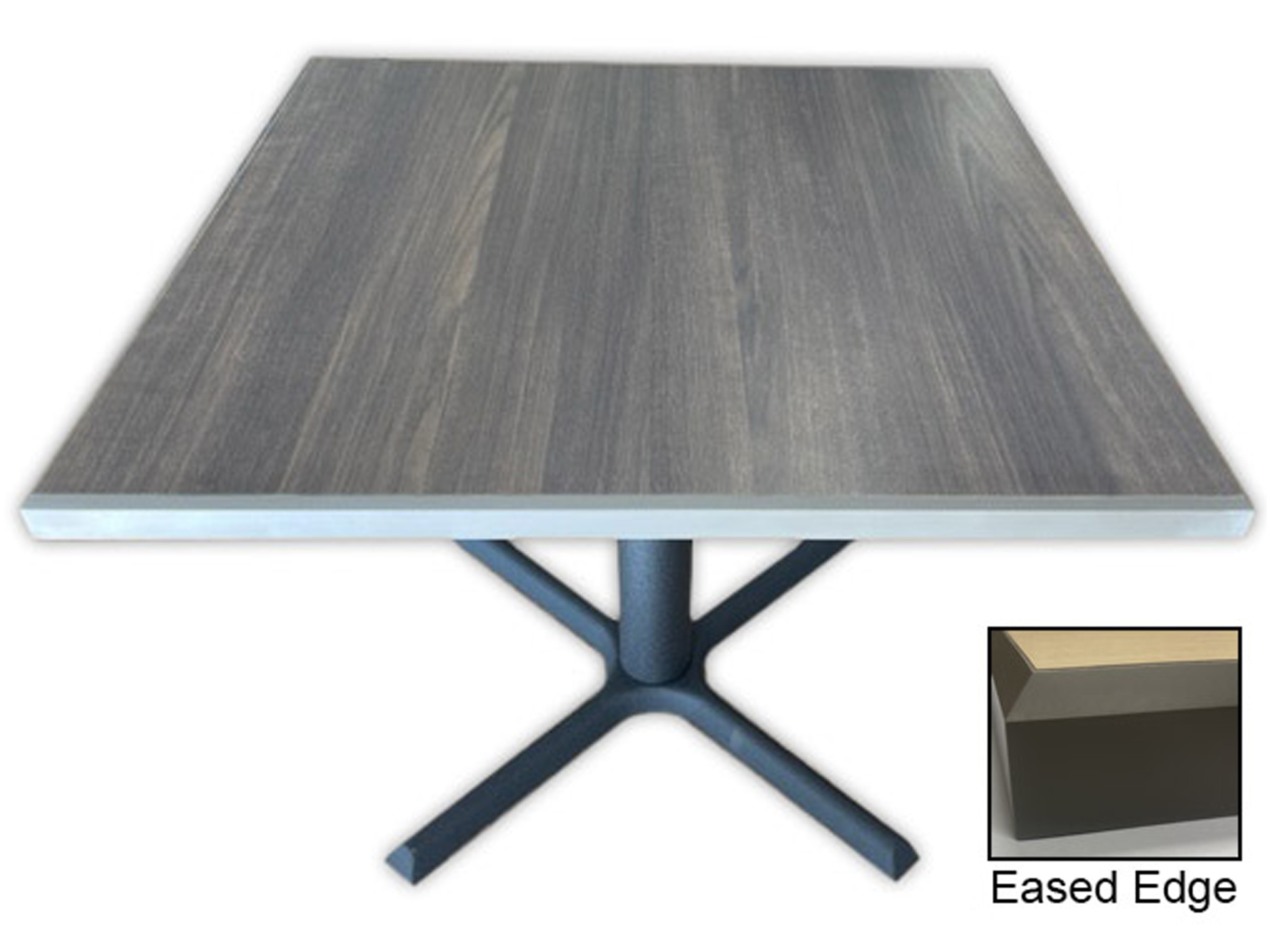 Dining Table with Corian Edge & Metal "X" Base