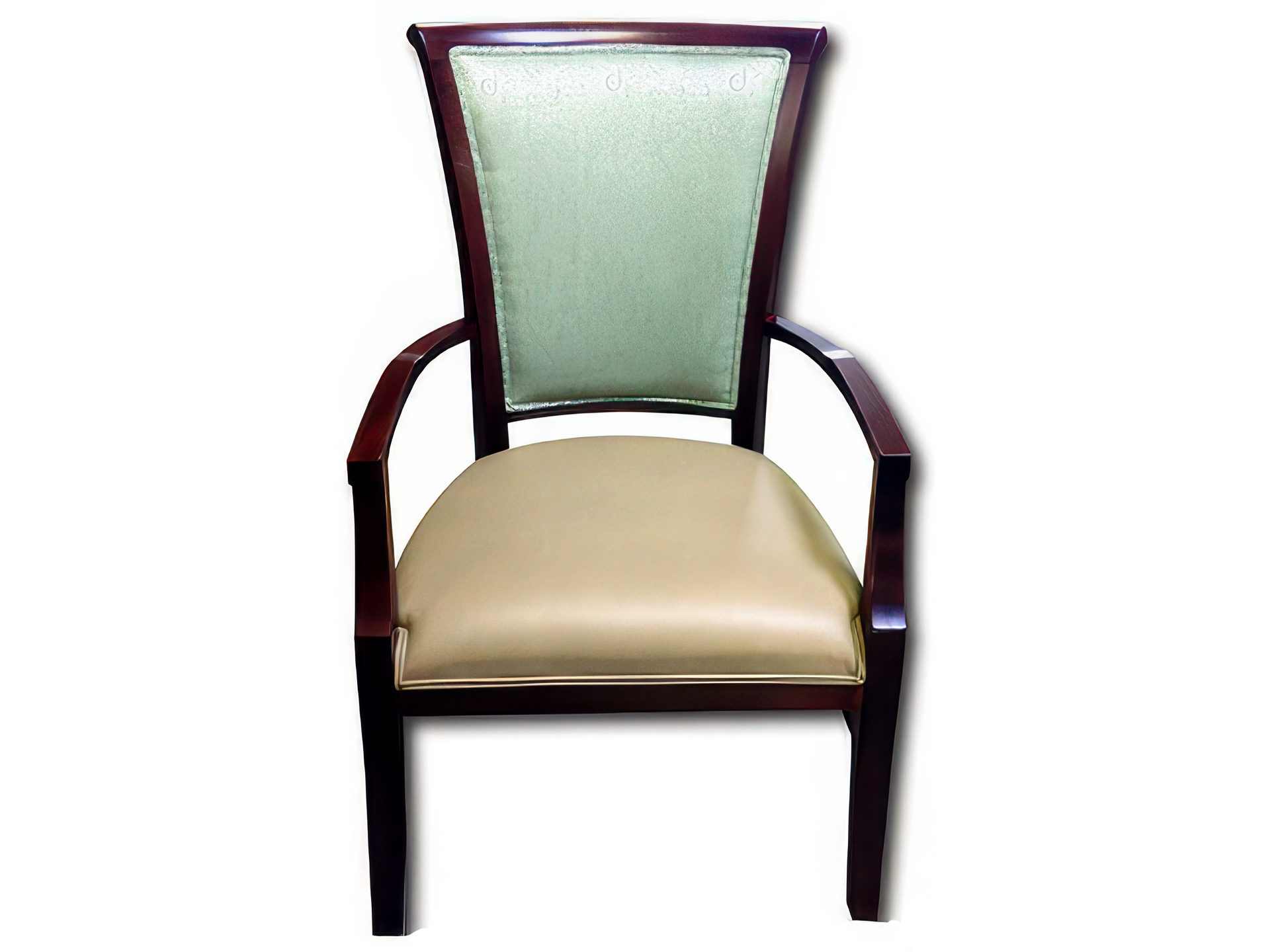Mahogany Arm Dining Chair with Dual Upholstery