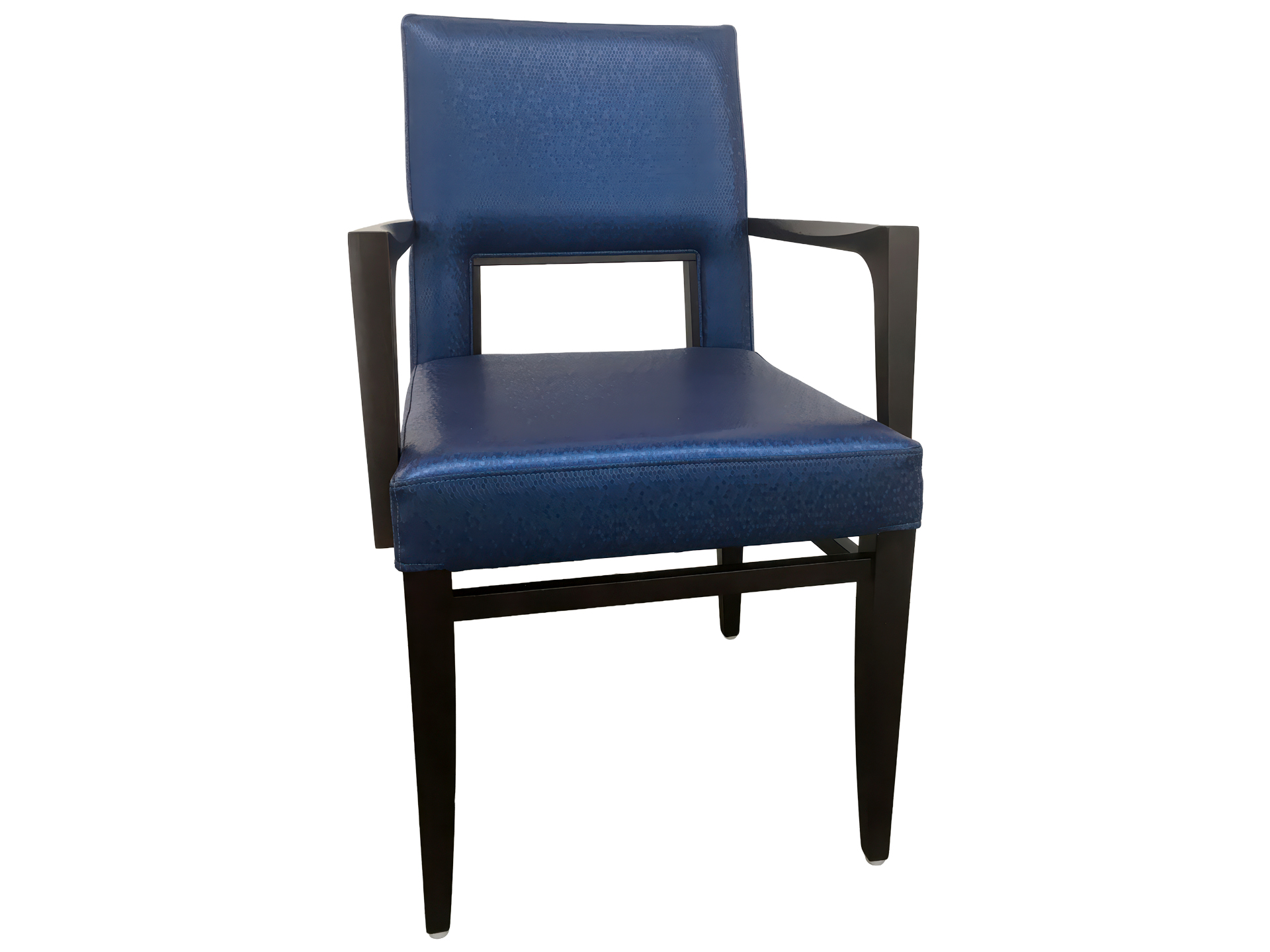 Modern Open-Back Armchair with Tapered Legs