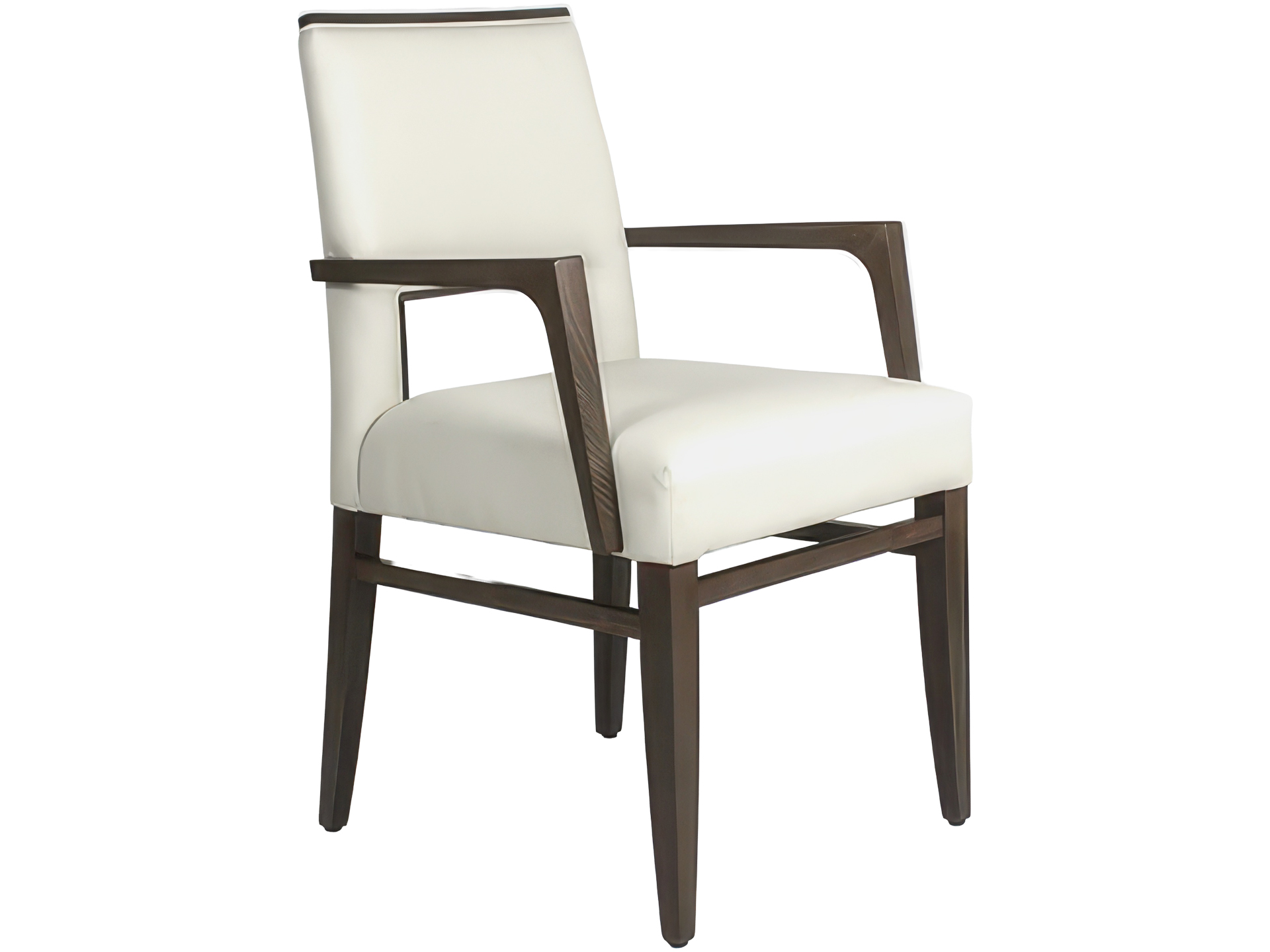 Modern Wood-Frame Armchair with Upholstered Back & Seat