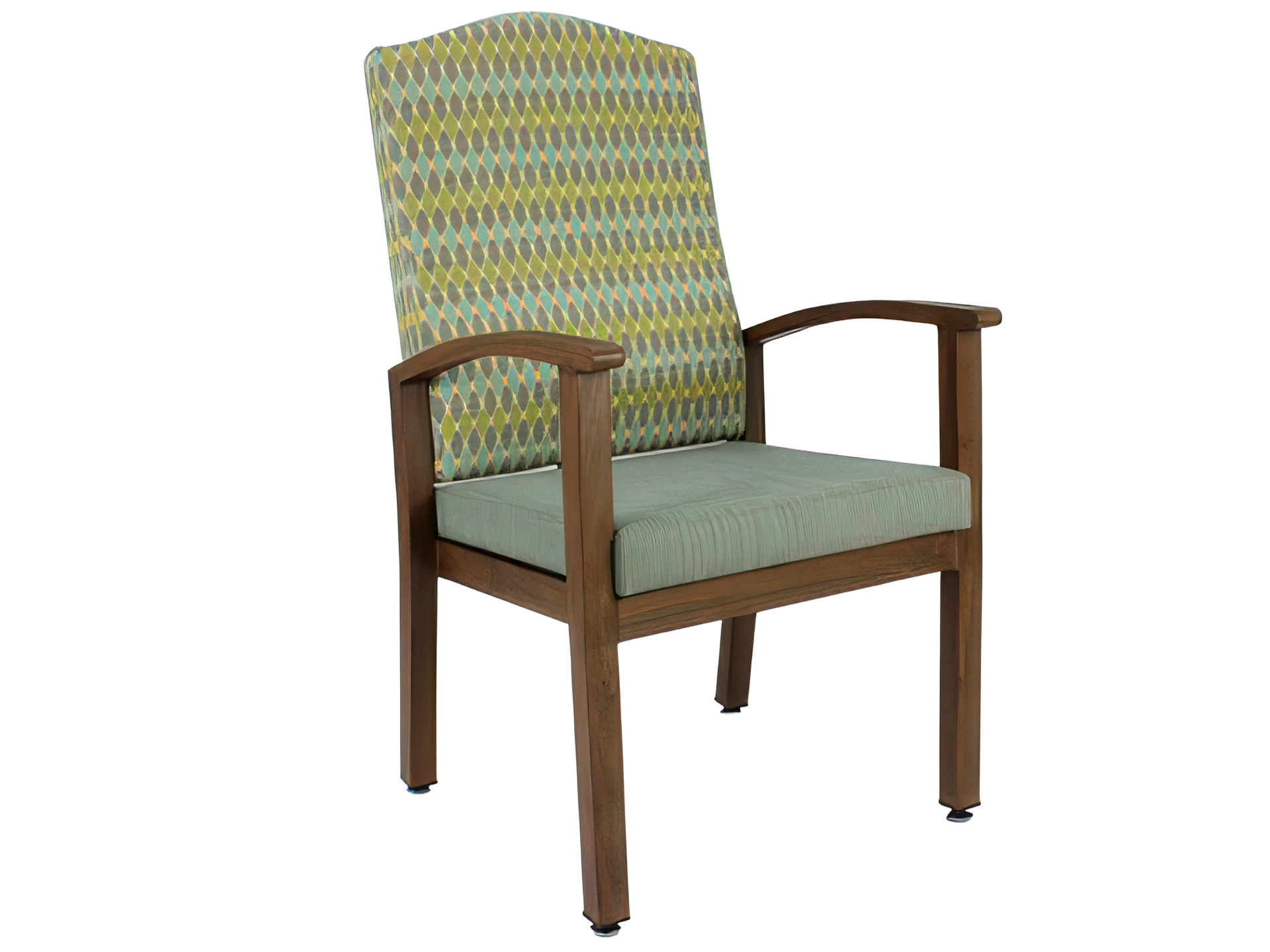 High-Back Camelback Dining Arm Chair