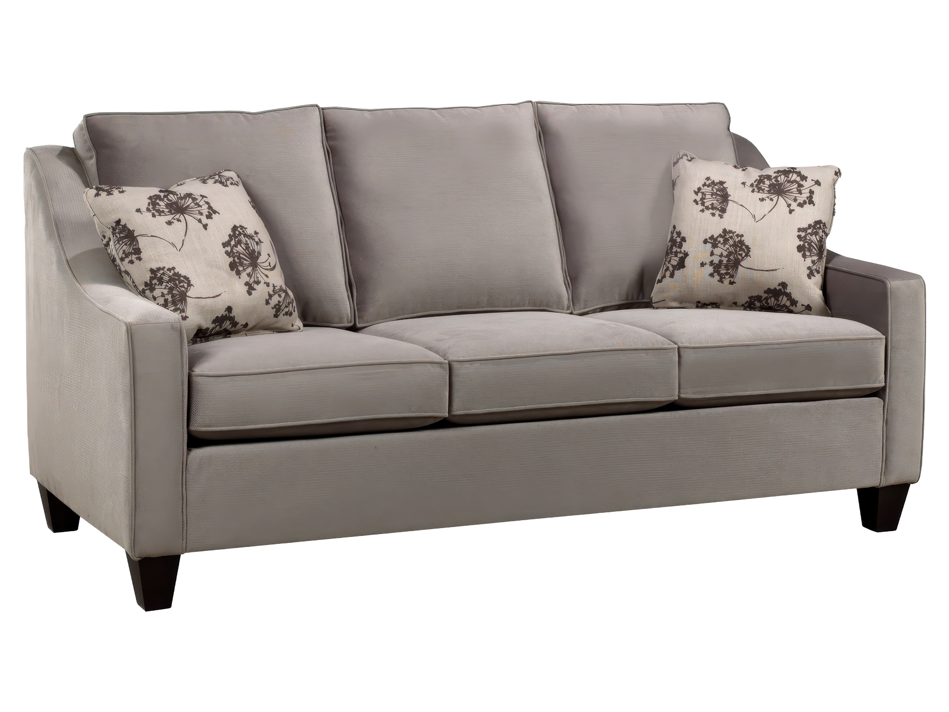 Contemporary Three-Seat Sofa with Accent Pillows